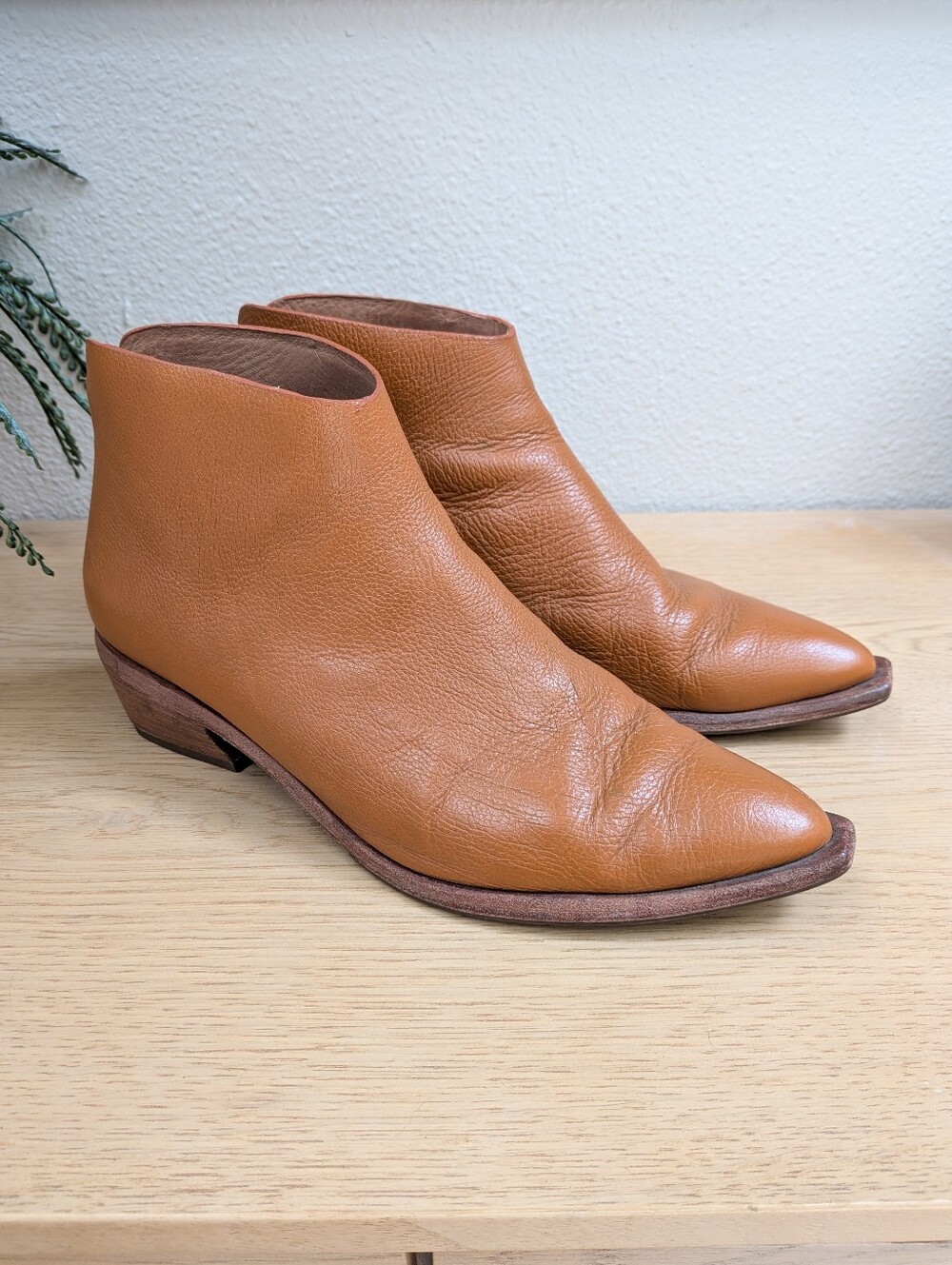 Wal & Pai West Tan Leather Ankle Cowboy Booties Cobbler Upgraded Soles Size 40